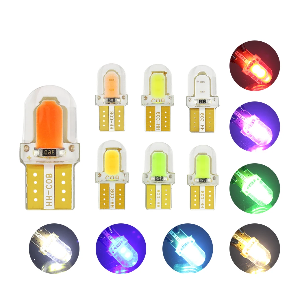 T10 COB без ошибок w5w СИД 194 CANBUS кремнезема Авто зазор лампы 8SMD 12V 3W 180LM 6500k
