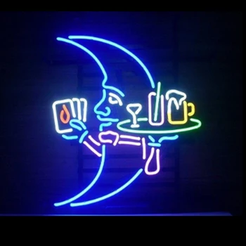 

Blue Moon Martini Cocktail Neon Sign Handcrafted Real Glass Tube Drink Bar Custom Store Decoration Display Neon Signs 14"X17"