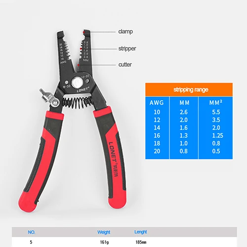 NO.5 Высокое качество многофункциональный инструмент для зачистки проводов резак для кабеля щипцы Многофункциональный Инструмент электрика инструмент плоскогубцы Зачистка обжимка проводов инструмент - Цвет: NO.5