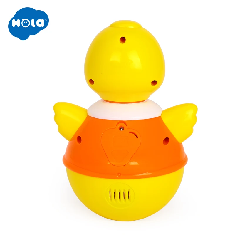 HOLA TOYS 967 Baby Toys Roly-Poly Tumbler Toy with Music& Flashing Lights Nodding Doll Duck Sheep Novelty Educational Toys