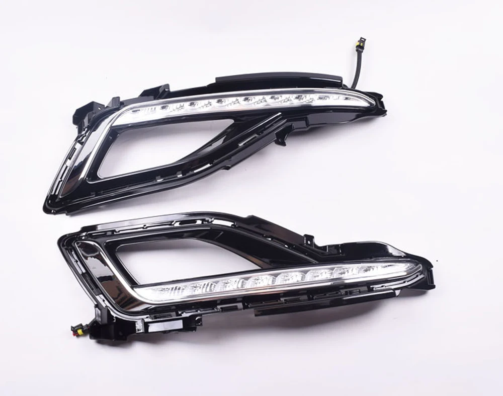 1 комплект для hyundai Sonata 9 Автомобильный светодиодный вождения DRL Габаритные огни дневного света 12V ABS колпак противотуманных фар