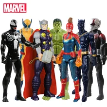 30 Cm Marvel Avengers Spiderman Venom Hulk Black Panther Ant Iron Man Captain America Thor Wolverine Thanos Tokoh Aksi Anak mainan(China)