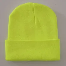 Простая вязаная шапка с черепом для мужчин и женщин шапка с манжетой эластичная легкая акриловая пряжа неоновый желтый неоновый зеленый оранжевый коричневый черный