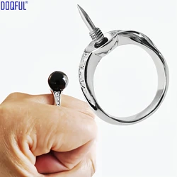 Bague d'auto défense pour femmes et filles, aiguille aiguisée cachée, sécurité en plein air, défense en acier titane, bijoux à la mode EDC 