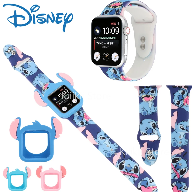 Ремешок для часов Disney Stitch подходит Apple IWatch 2/3/4/5/6 поколения силиконовый спортивный