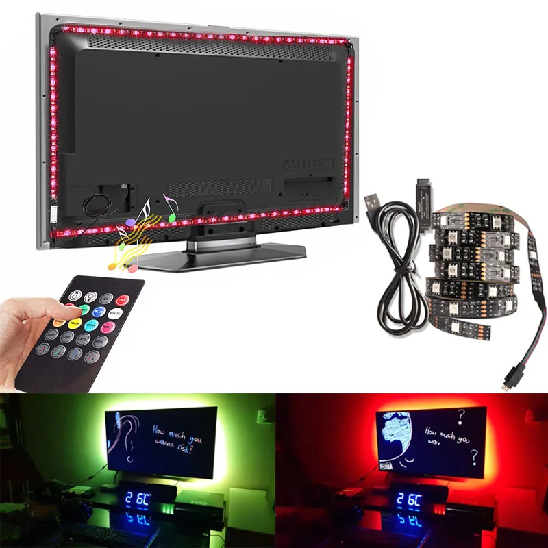 

LED Light For kitchen Lamp 1M 2M 3M 5M luces led for Cupboard Wardrobe Closets Cabinet Lighting RGB 5050 Led strip TV backlight