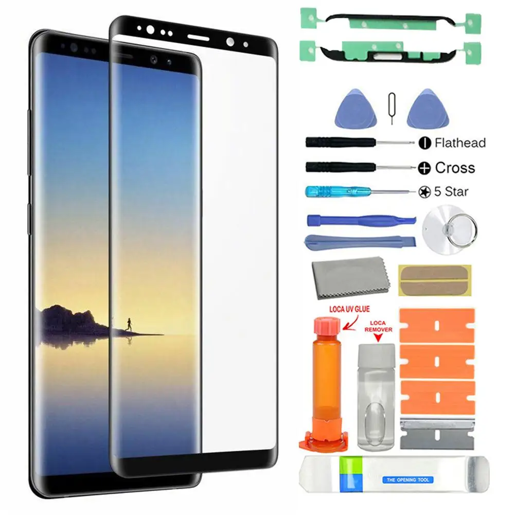 

Front Glass Screen Repair Kit with Tool for Samsung Galaxy S8 SM-G950F G950 Replacement Glass Touch Screen Repair Kit with Glue