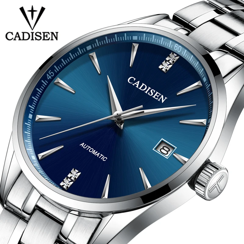

CADISEN Men Watch Auto Date Men Wristwatch automatic mechanical male self-wind 50M waterproof cruve surface ultrathin watches