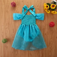 Newborn Baby Girls Rompers Princess Lovely Sequined Halter Jumpsuit Mesh Dress with Snaps Toddlers 0-24 Months Outwear 2