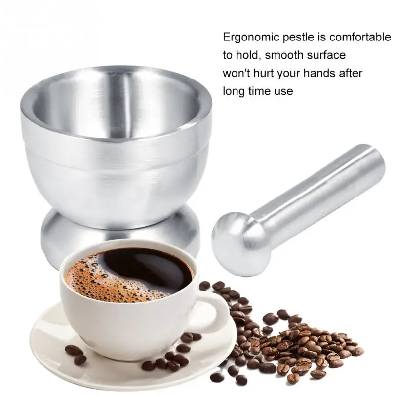 

Stainless Steel Mortar Pestle Set Garlic Spice Grinder Pharmacy Herbs Bowl Mill Grinder Crusher Container Kitchen Tool Gadget