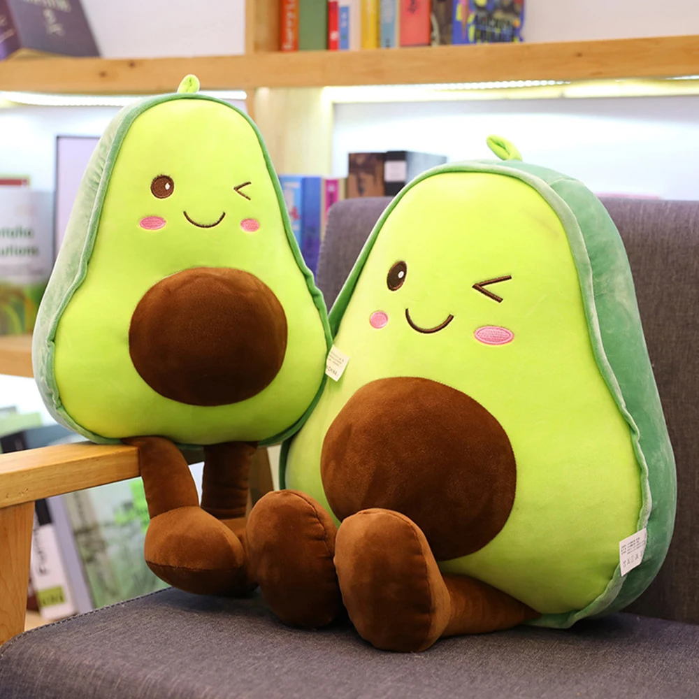 

New Creative Avocado Pillow Doll Cartoon Cute Plush Toy Fruit Doll Holiday Gift Napping Cushion Stuffed Decoration