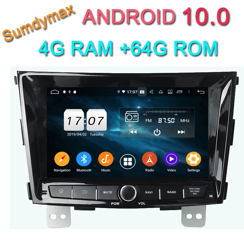 Автомобильный мультимедийный плеер проигрыватель на android 10 восемь ядер экран 8