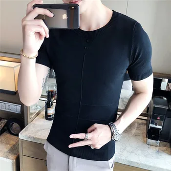 

Men's short-sleeved brand t-shirt loose summer trend new round print casual wear