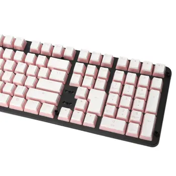 

Drop RGB 108 Keycaps ANSI Layout Add ISO PBT Pink Pudding Double Skin Milk Shot Backlit Keycap With Keycap Storage Board For OEM