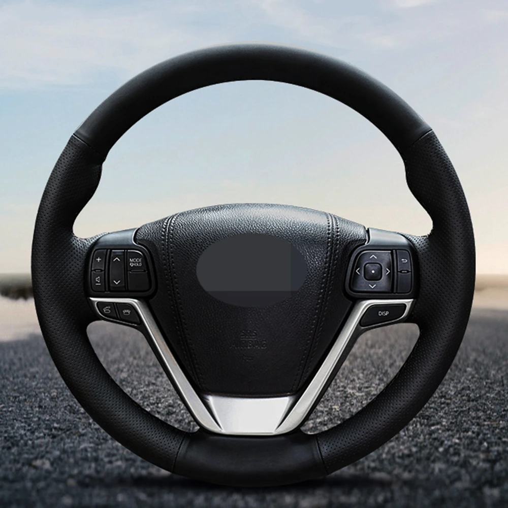 

DIY Black Faux Leather Steering Wheel Cover For Toyota Highlander 2014 2015 2016 2017 2018 2019 Sienna 2015-2019 Car Accessories