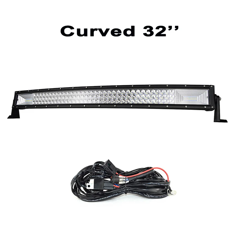 2" 32" 4" 52" 270W 405W 540W 675W изогнутый СВЕТОДИОДНЫЙ светильник бар Offroad светодиодный бар комбо балка 9v 30v для 4x4 4WD внедорожный грузовых автомобилей - Цвет: 32inch with wire kit