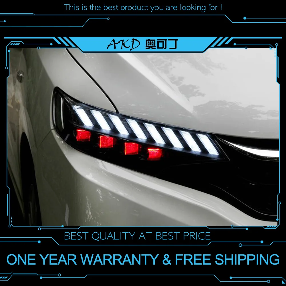 Tuning Cars Headlight Honda Gk5 2021 Led Drl Running Lights 