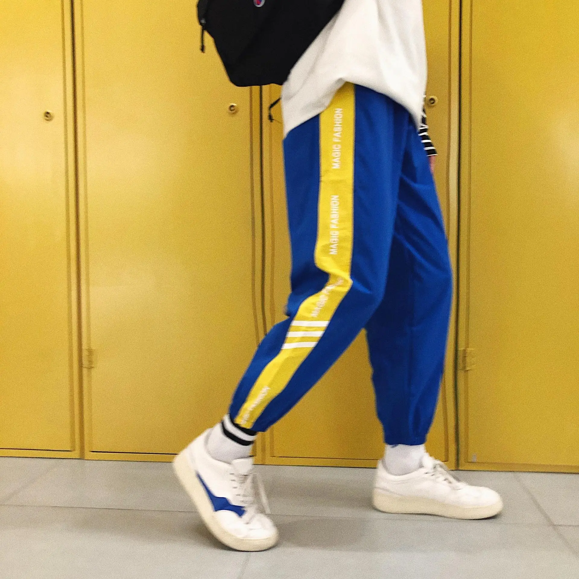 

2018 Autumn And Winter Men Sports Ankle Banded Pants Hong Kong Style Trend INS Super Fire Casual Pants Large Size Skinny Pants