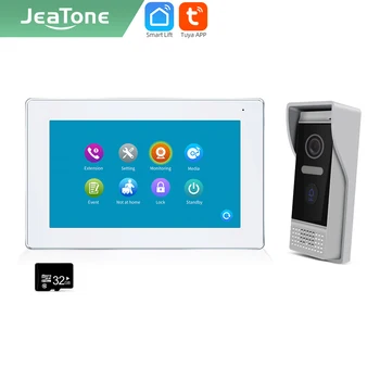 

Jeatone smart home 7” WIFI 4 wire Video Intercom for home indoor Monitor Motion Detection Doorbell with camera Outdoor Tuya