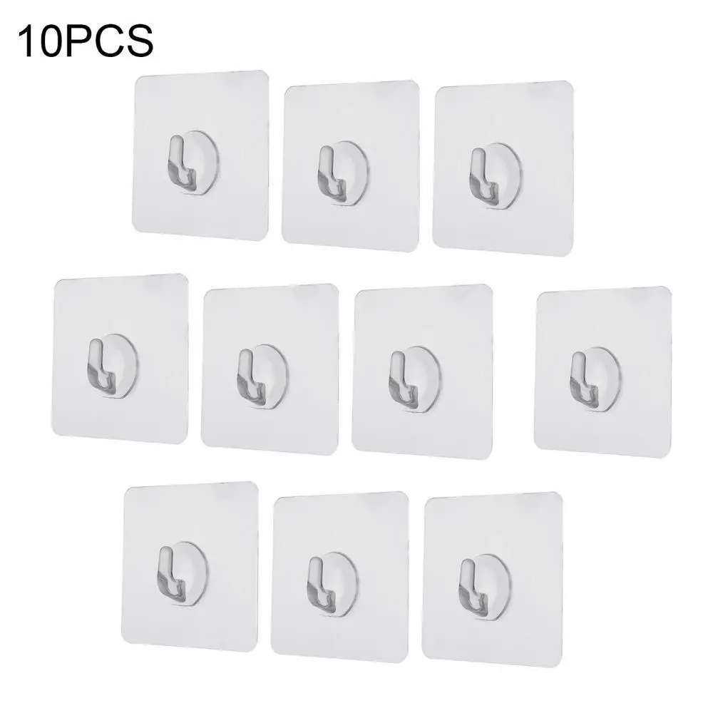 

10Pcs Max 15KG Transparent Seamless Adhesive Strong Sticking Wall Hook Hanger