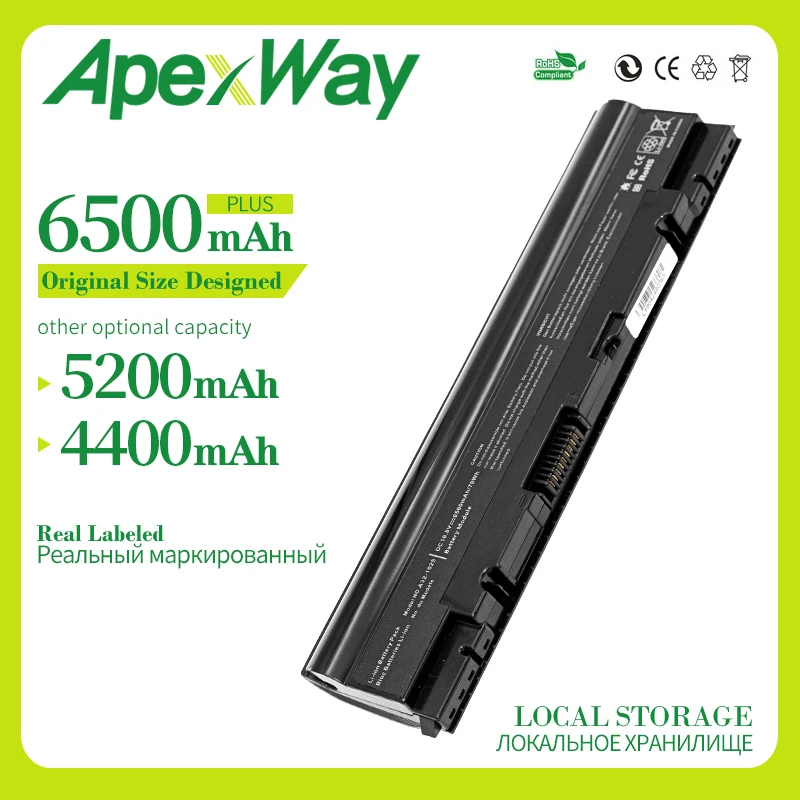 Apexway 4400 mAh Черный Аккумулятор для ноутбука ASUS a31-1025 a32-1025 для Eee PC 1025 1025C 1025CE 1225 1225B 1225C R052 R052C R052CE