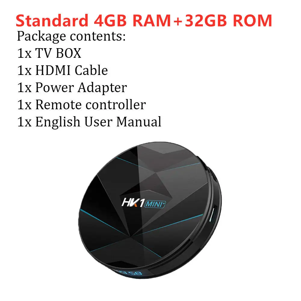 T tv BOX HK1 Mini+ Android tv Box Android 9,0 OS 4 ГБ 128 Гб Поддержка USB 3,0 BT 4,0 2,4G 5G Wi-Fi 3D 4K Full HD H.265 медиаплеер - Цвет: Only 4G 32G