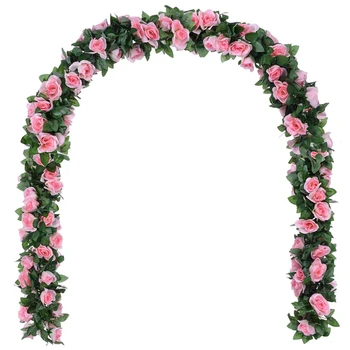 

Artificial Flower Rose Vine Garland 8Ft/Piece Realistic Artificial Flowers Fake Roses Flowers Plants For Home Kitchen Wedding Pa