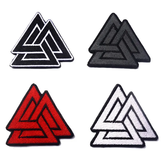 Мифологический скандинавский значок аппликация для рюкзака куртки Valknut Odin Viking