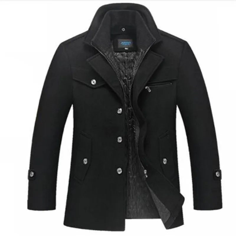 Тренч Мужская Зимняя Толстая ветровка длинное шерстяное пальто Masculino Palto Casaco Jaket мужские s 4XL шерстяной Тренч Куртки