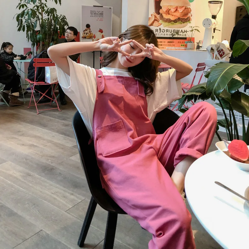 

One-piece Workwear Wide-Leg Suspender Strap 2020 Summer New Style WOMEN'S Suit Korean-style Casual Loose-Fit Mori Girl Line Ones