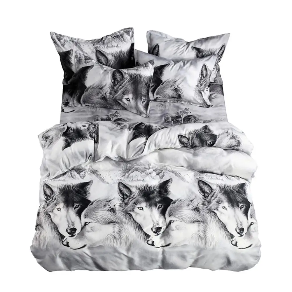 

GloryStar 3D Wolf Printing Theme Bedding Set Quilt Cover Pillowcase Bed Sheet Decoration 2pcs/3pcs/4pcs