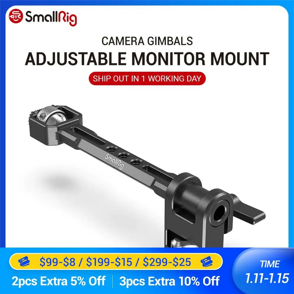 SmallRig регулируемое крепление монитора для DJI RONIN S / SC & ZHIYUN CRANE 3/CRANE 3S/ WEEBILL MOZA AirCross 2