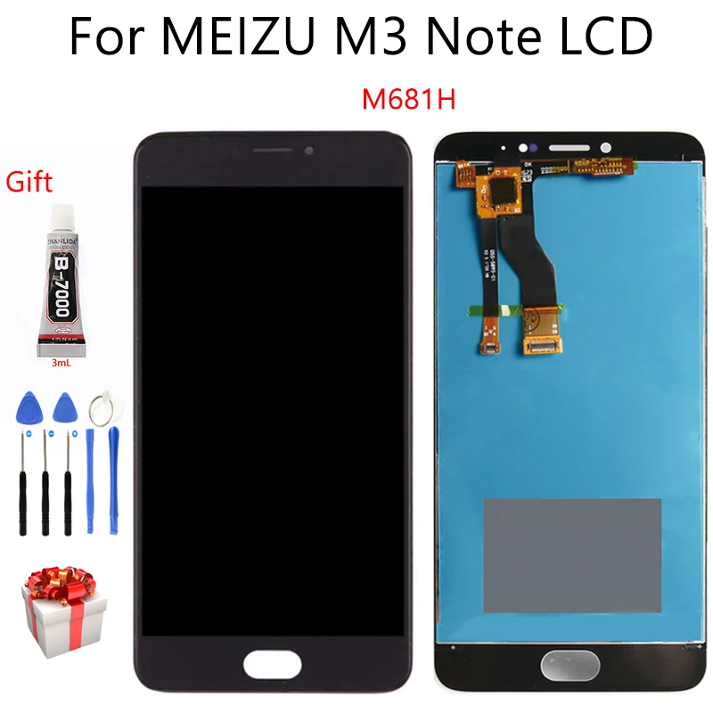 5,5 ''для Meizu M3 NOTE M681H ЖК-дисплей с сенсорным экраном AAA Качество дигитайзер сборка Замена для MEILAN NOTE 3 дисплей
