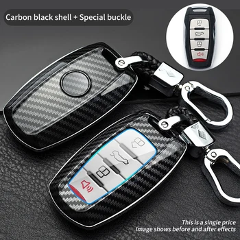 Carbon Fiber Car Smart Key Cover Case Fob For Great Wall Haval Hover H1 H4 H6 H7 H9 F5 F7 H2S Protect Shell 2021 Accessories