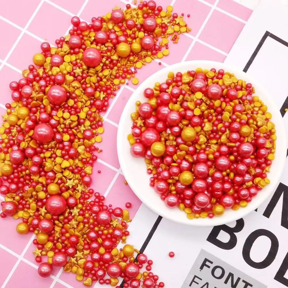 Edible Pearl Candy Beads Baking Cake Decoration Colorful Sugar Beads Cup Cake Ice Cream