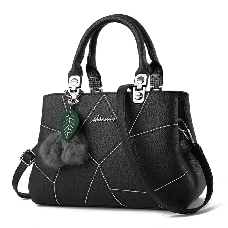 298Black 3Pcs/Set Bags For Women Handbag PU Leather Shoulder Bags Casual Tote Tassel Top Handle Designer Bag Composite Messenger Bag - Цвет: 298Black