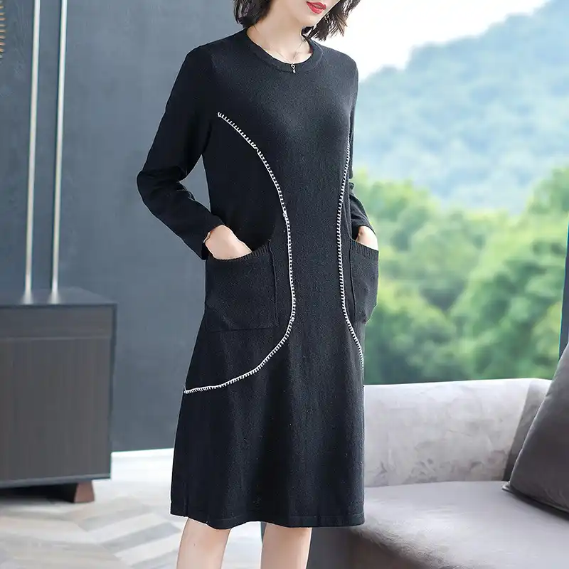 womens jumper dress with pockets