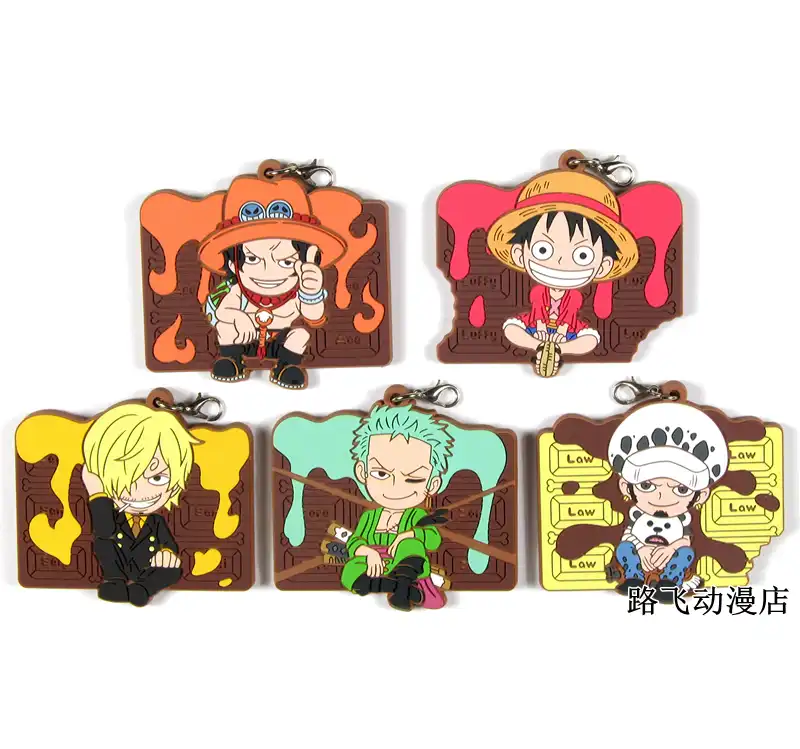 Pendentif En Caoutchouc Mascotte One Piece Luffy Ace Roronoa Zoro Sanji Trafalgar Mignon Chocolat Anime Sangle De Telephone Accessoires Porte Cles Aliexpress
