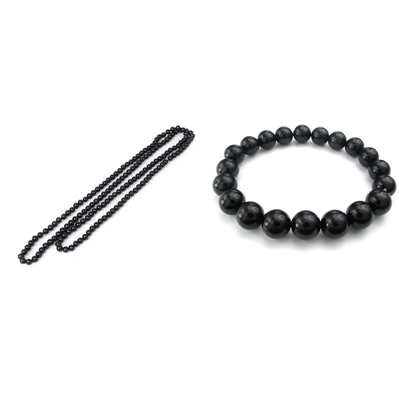 Fashion Faux Pearl Long Sweater Chain Necklace Black with Jewelry Men's Bracelet | Украшения и аксессуары