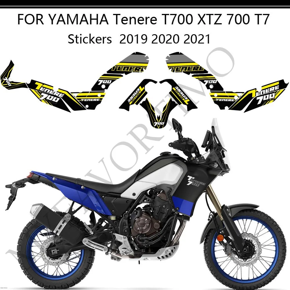 FOR YAMAHA Tenere T700 XTZ 700 T7 2019 2020 2021 Motorcycle Fuel Tank Stickers Pad Decal Set Kit Protector Trunk Luggage