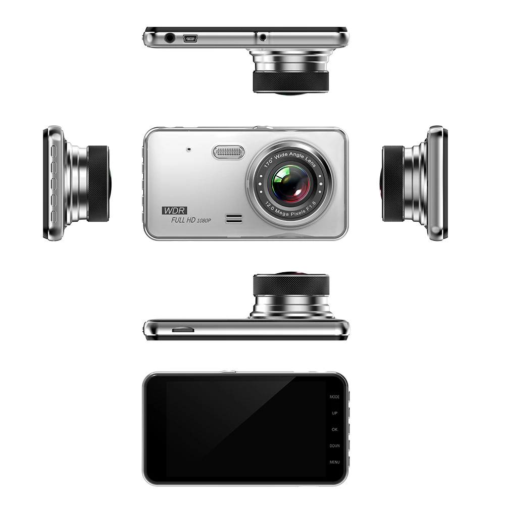 FHD 1080P Автомобильный видеорегистратор Камера 4 'ips экран с задней камерой заднего вида видеорегистраторы белого цвета GT29 ультра-тонкий стиль ночная версия 5