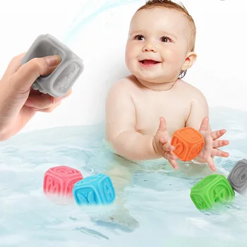 

10pcs/set 3D Touch Grasping Blocks Baby Grasp Toy Hand Soft Balls Baby Massage Rubber Teethers Squeeze Toy Bath Ball Toys Kids