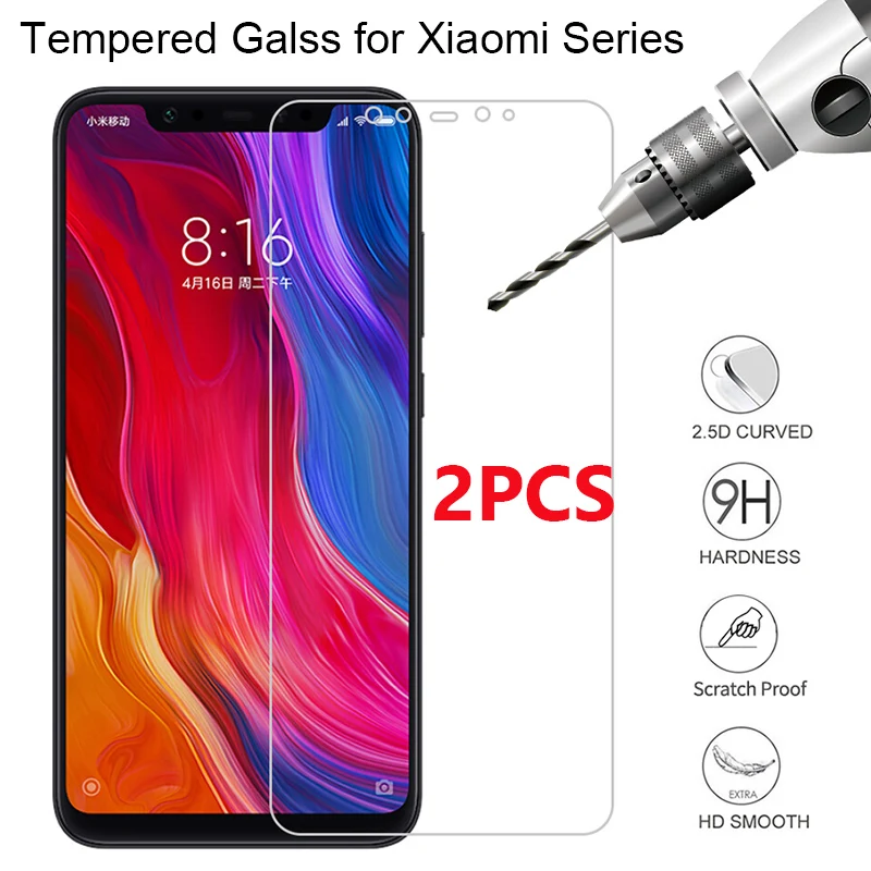 2 шт. Стекло для Xio mi A1 A2 Lite 2 3 4 4i 4C 4S жесткую пленку для передней панели для Pocophone F1 Xiaomi mi защитная пленка из закаленного стекла