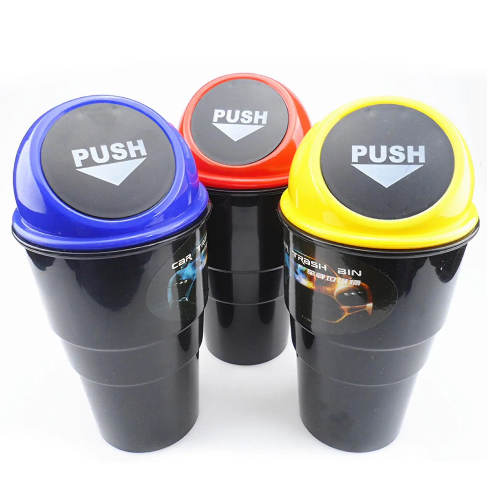 Creative Portable Mini Cute Car Trash Can Storage Box Bin with Spring Cover Car Trash Can Storage Box Bin with Spring Cover