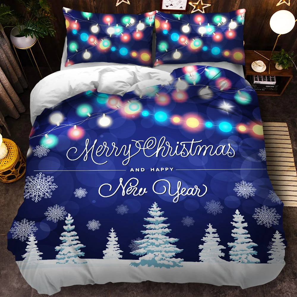 3D Merry Christmas постельные принадлежности набор пододеяльник красный Санта Клаус одеяло Постельный набор подарки Размер США queen King