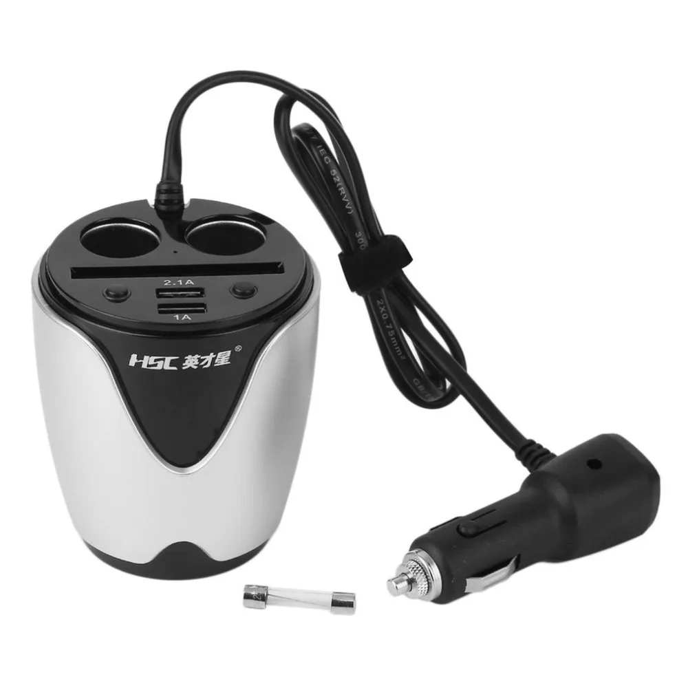 12-24V 2,1/1A Выход 2 USB Автомобильное зарядное устройство дисплей напряжения тока быстрое зарядное устройство Автомобильный держатель для чашки розетка для автомобильного прикуривателя адаптер