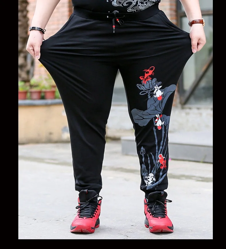 Большие размеры 6XL 7XL мужские спортивные брюки в китайском стиле High Street 8XL спортивные брюки осень зима эластичность стрейч карандаш брюки
