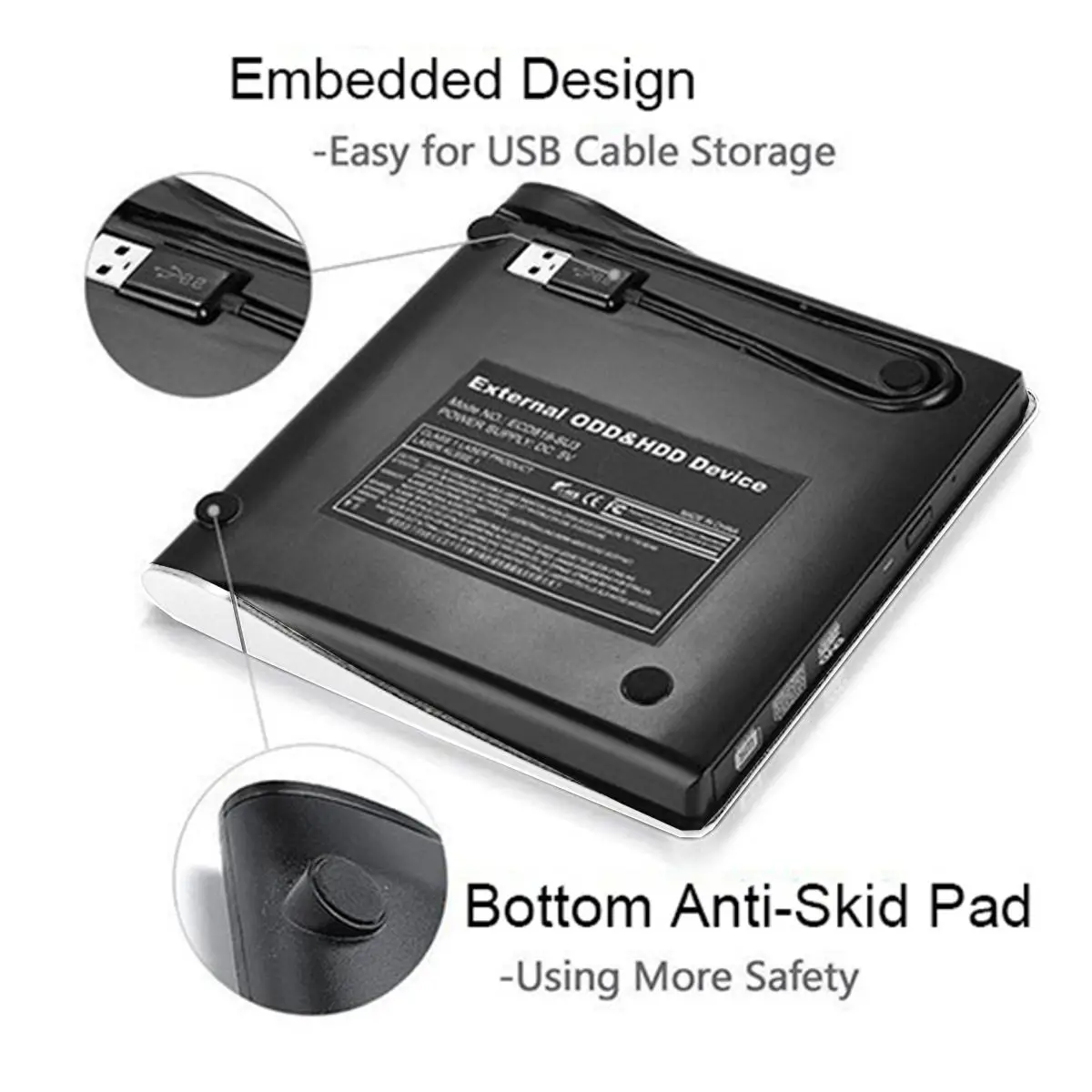 Белый USB 3,0 тонкий внешний DVD-RW CD Привод записи горелки ридер плеер оптические диски для портативных ПК