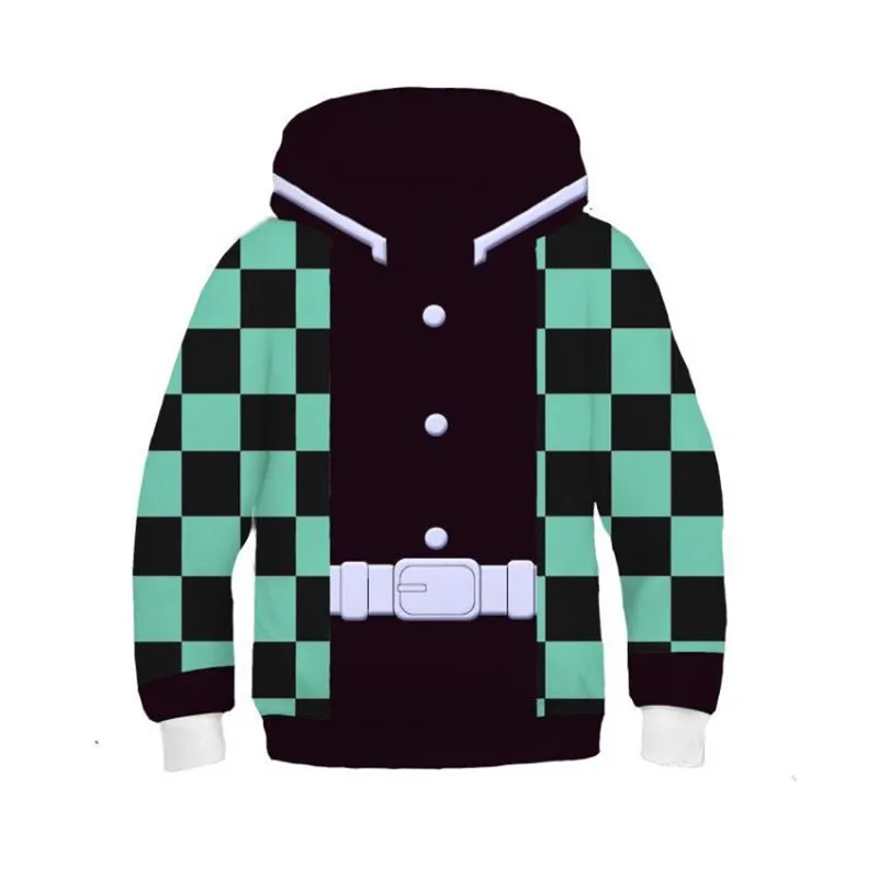 Kids Boy Girl Demon Slayer Kimetsu no Yaiba Tanjirou Nezuko Zenitsu Tomioka Cosplay Hoodie Costume Jacket Coat Halloween Party - Цвет: 5