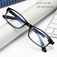 Анти-Синие лучи очки для близорукости для мужчин и женщин квадратные студенческие близорукие линзы очки TR90 оправа очки 0-1,0-1,5-3,0-4,0